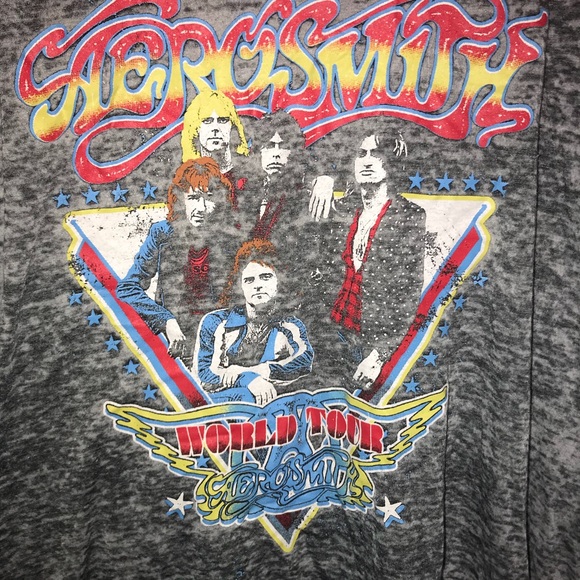 Aerosmith Burnout Distressed hi-Lo T-Shirt 2X - Picture 3 of 7